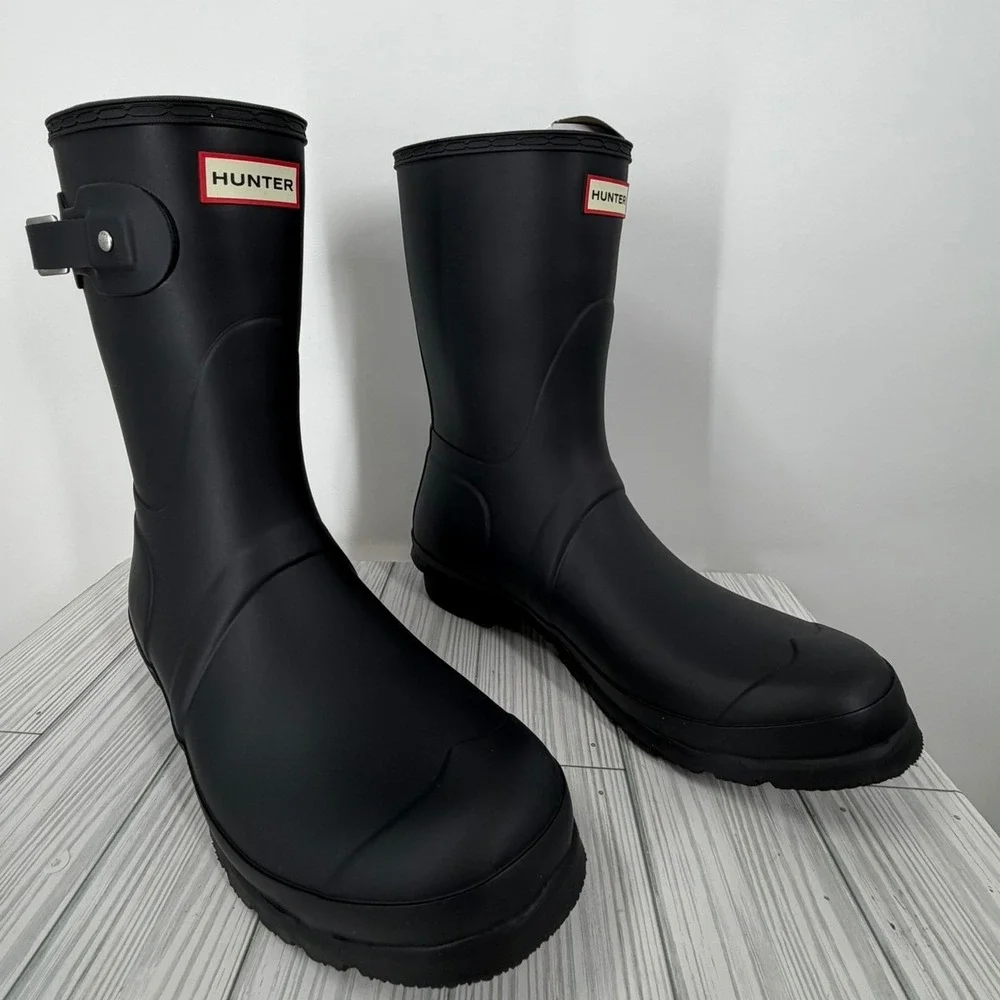 NEW HUNTER Women's Original‎ Waterproof Adjustable Short Rain Boots Navy Blue 10